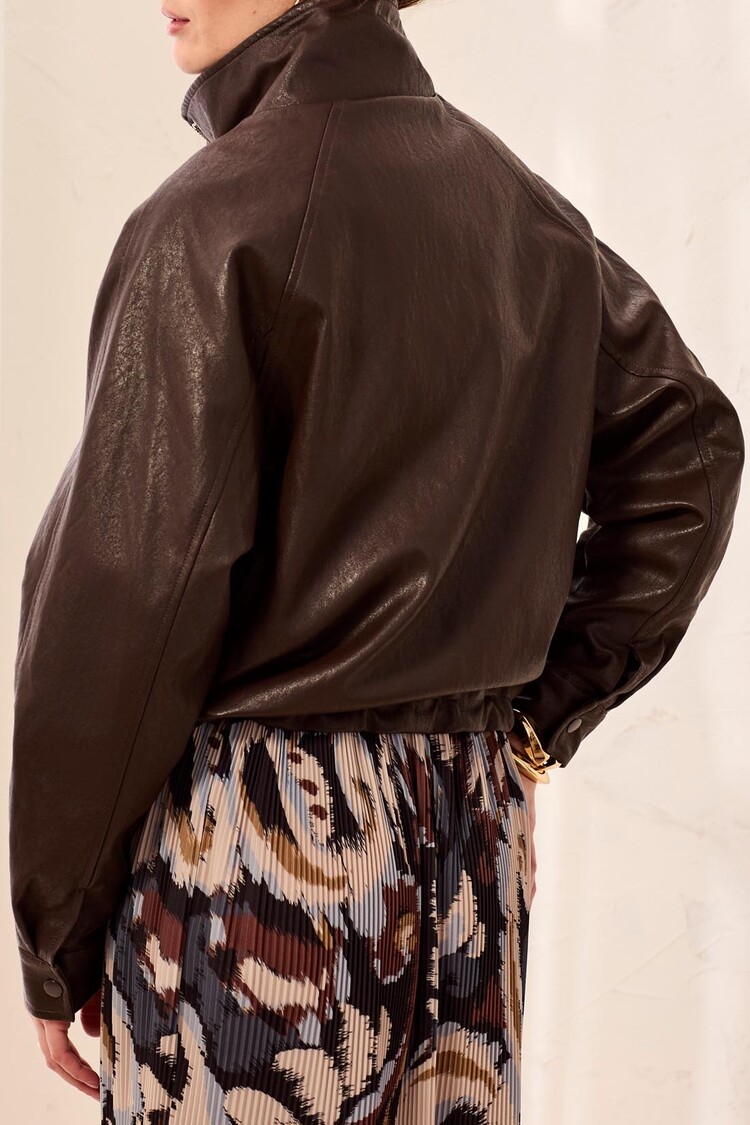 Tribal Tribal Relaxed Mock Neck Jacket With Adjustable Hem 6272O