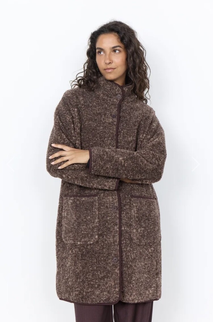 Soya Concept Soya Concept Long Button Up Sherpa Jacket Gertrud