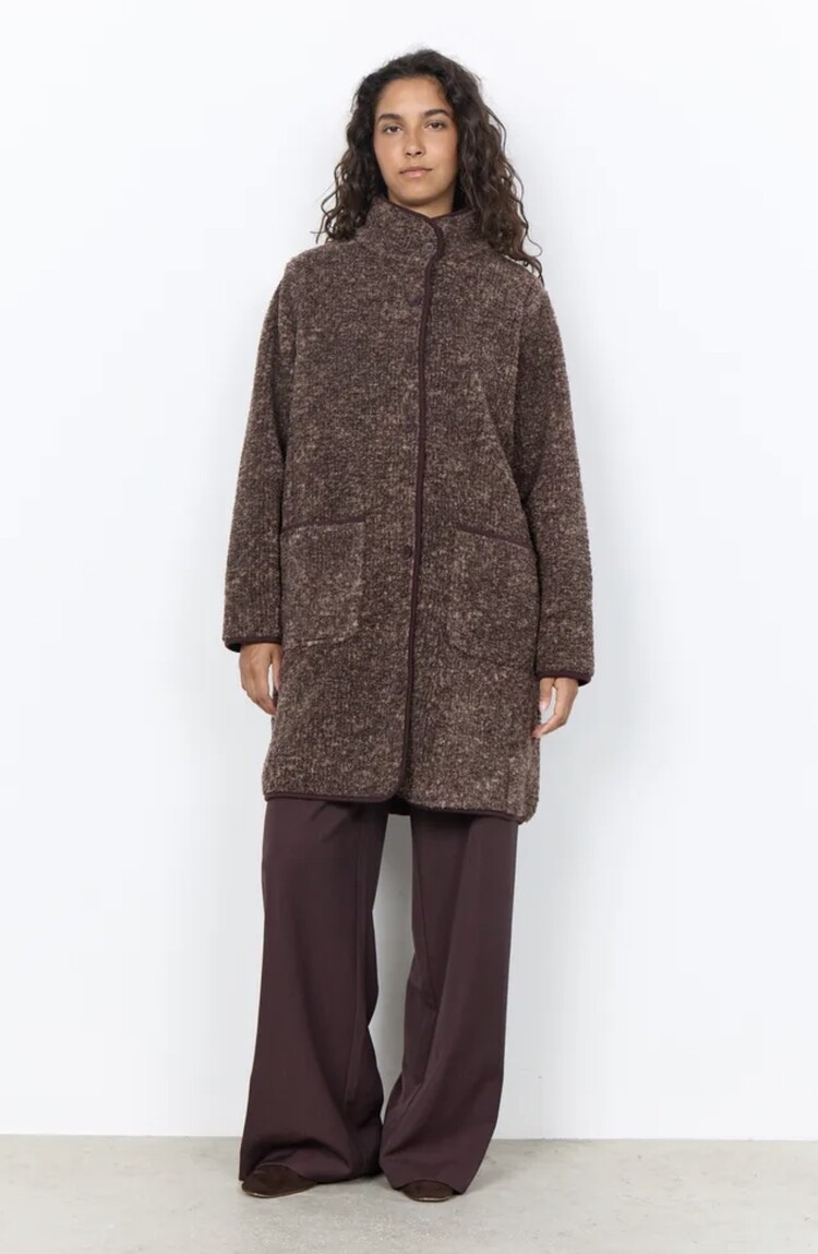 Soya Concept Soya Concept Long Button Up Sherpa Jacket Gertrud