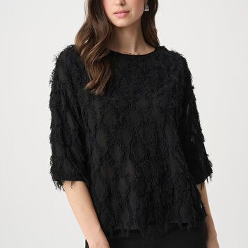 Joseph Ribkoff Joseph Ribkoff Boat Neck Fringe Sweater 264933