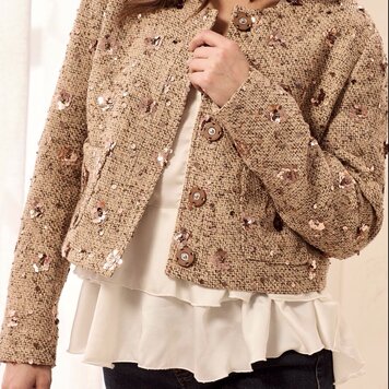 Tribal Tribal Fancy Embellished Tweed Jacket 6368O