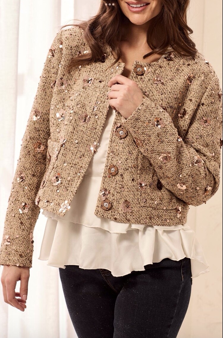 Tribal Tribal Fancy Embellished Tweed Jacket 6368O