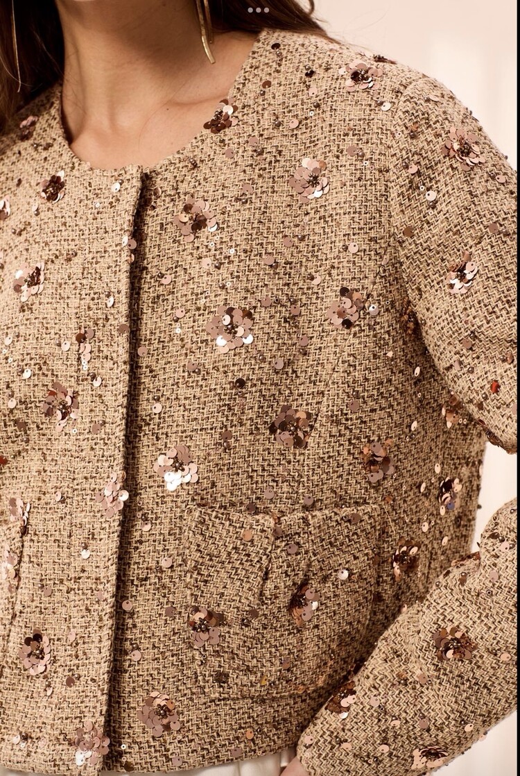 Tribal Tribal Fancy Embellished Tweed Jacket 6368O