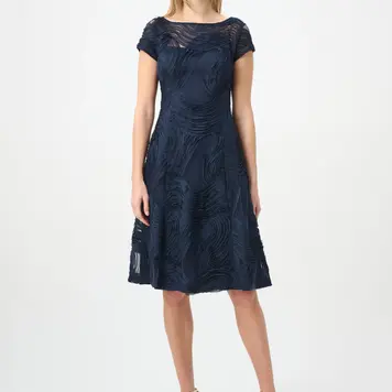 Joseph Ribkoff Joseph Ribkoff Embroideered Swirl Fit & Flare Dress 264720