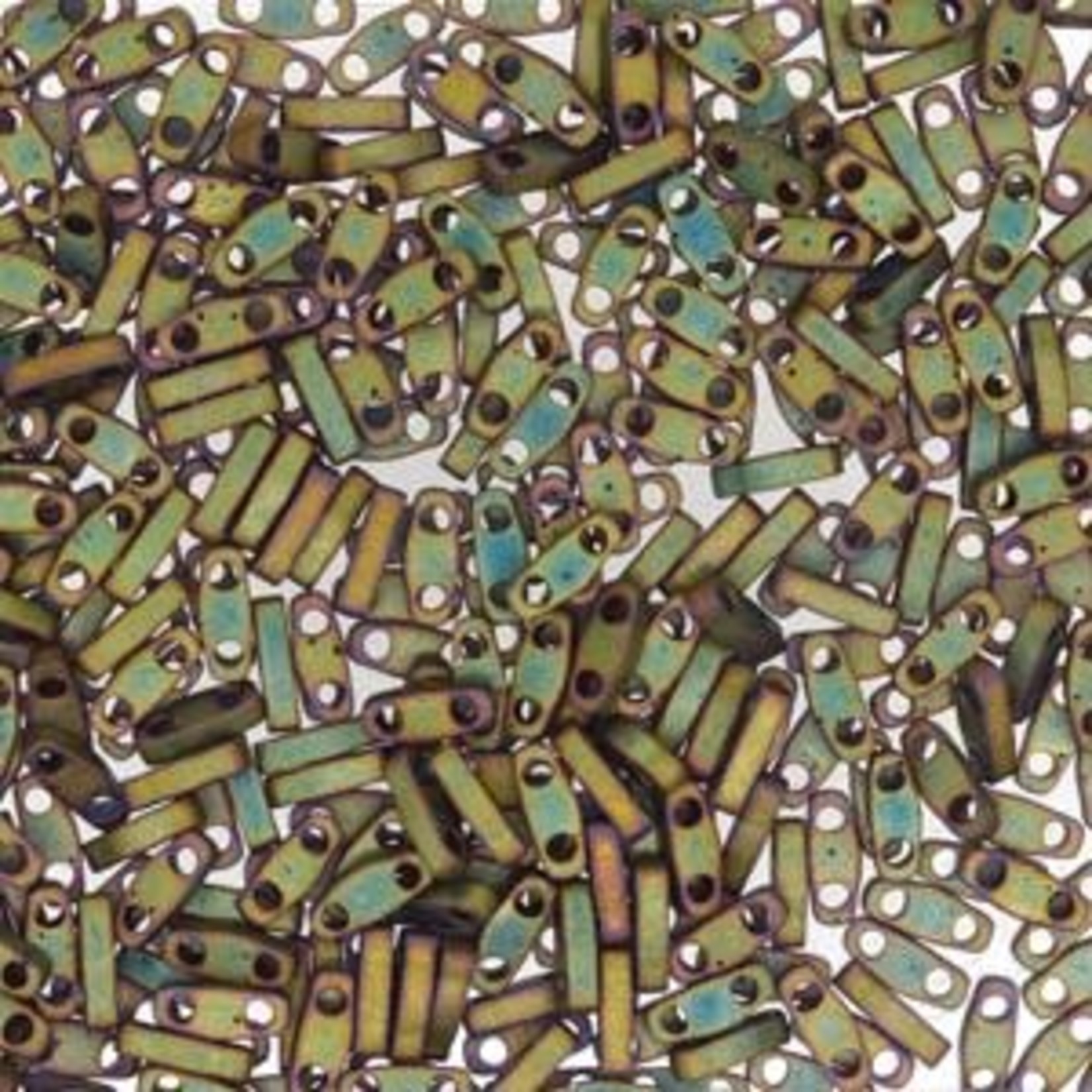 Miyuki Quarter Tila Beads Matte Metallic Khaki Iris