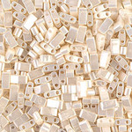 Miyuki Half Tila Beads Ivory - 7.8 grams