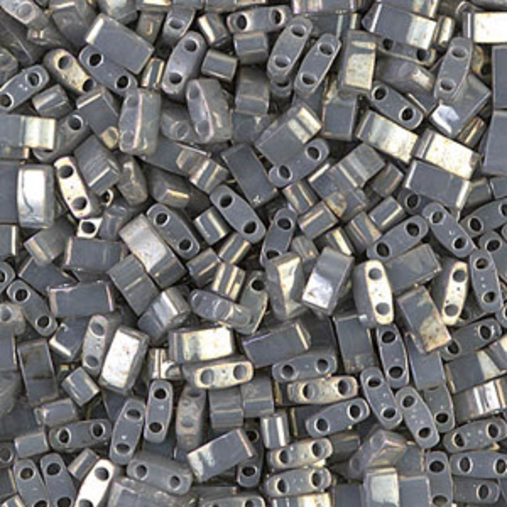 Miyuki Half Tila Beads Gray Luster - 7.8gm Tube