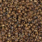 Miyuki Miyuki 8/0 Matte Brown Tan Picasso Seed Beads - 22gm tube