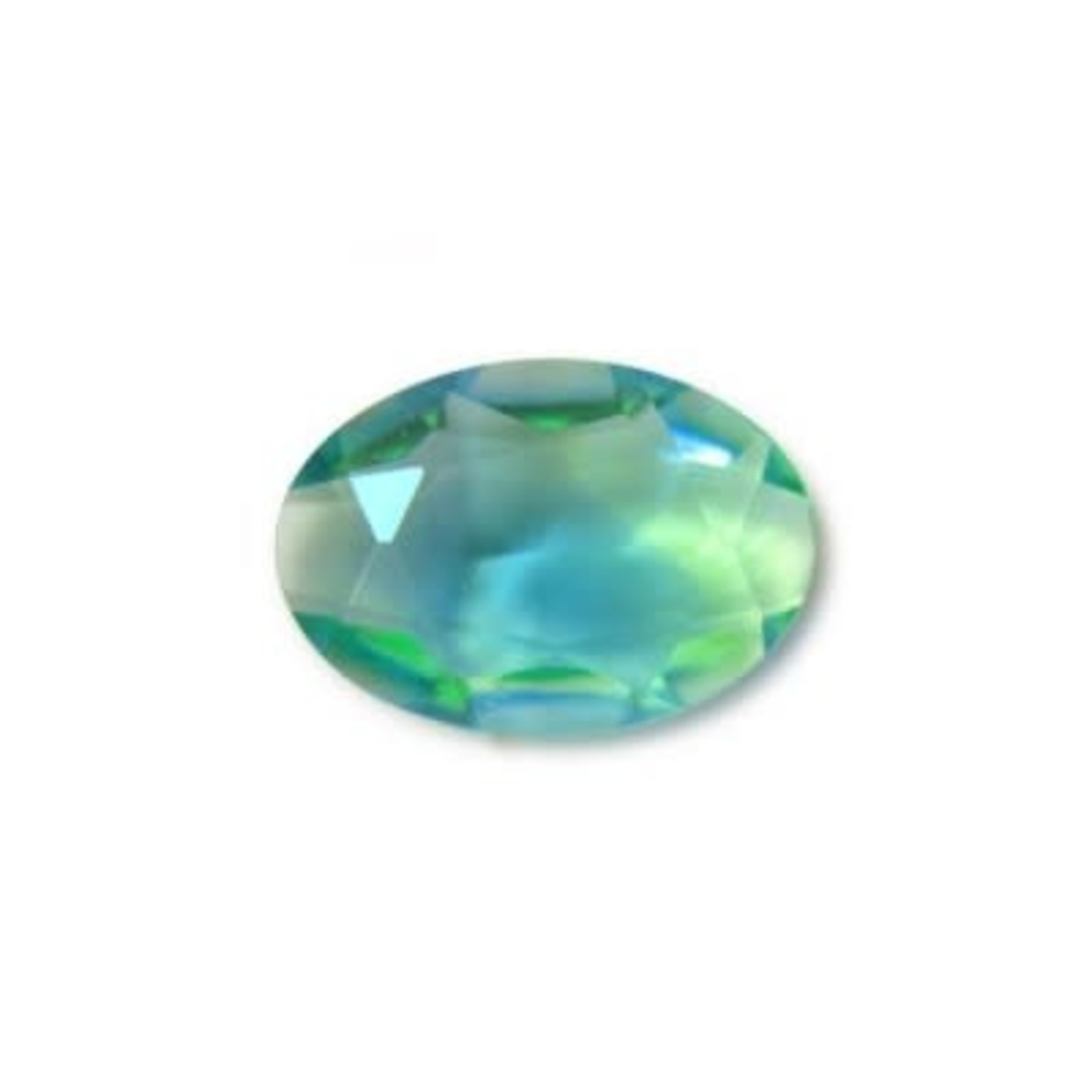 Czech Glass Stone - 25x18mm Mint Capri Blue