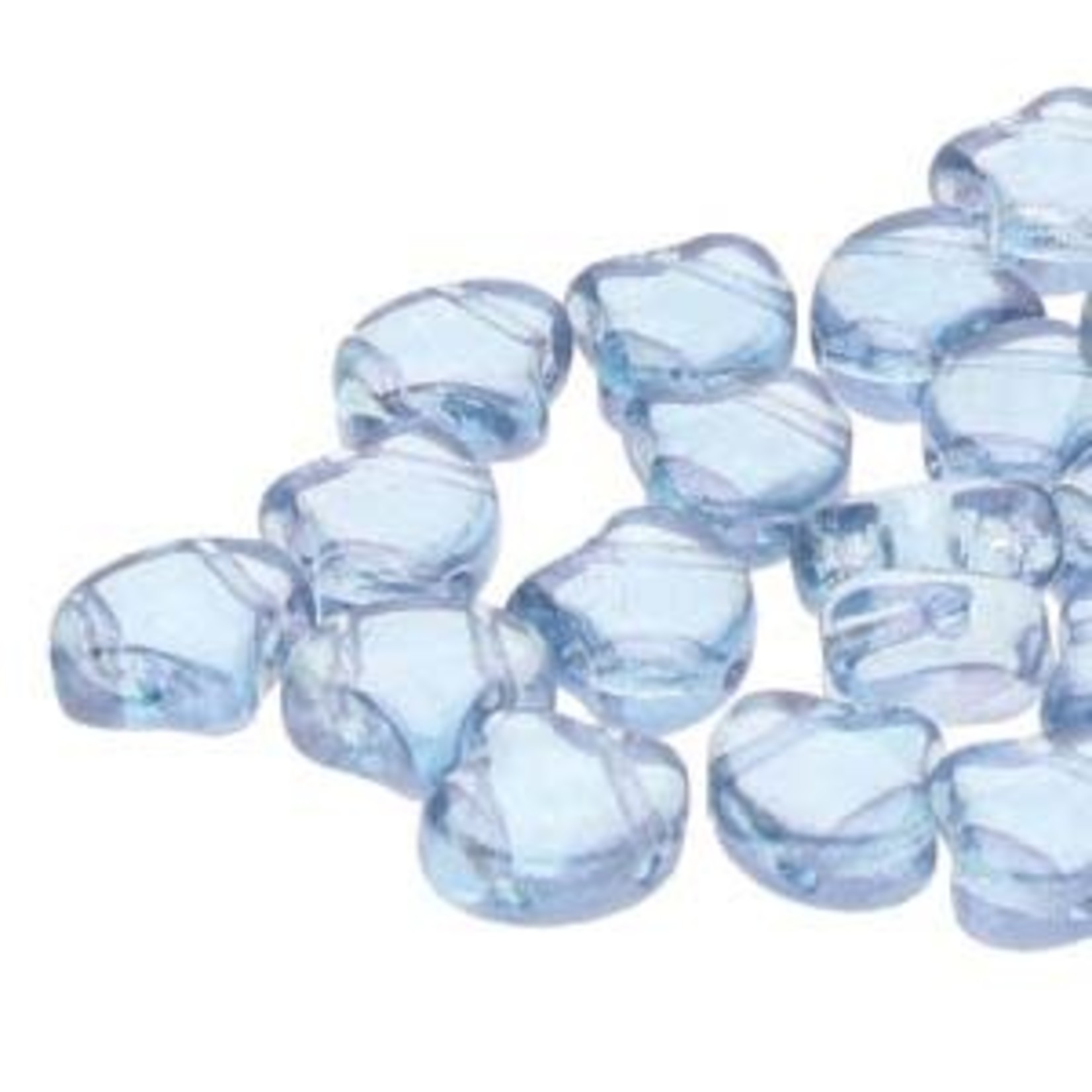 Ginko Beads 7.5mm Transparent Blue Luster