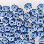 Miniduo 2x4mm Metallic Suede Blue Seed Beads