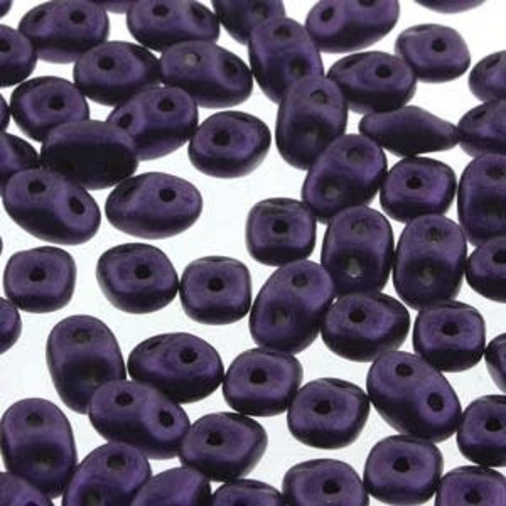 Miniduo 2x4mm Metallic Suede Purple Seed Beads
