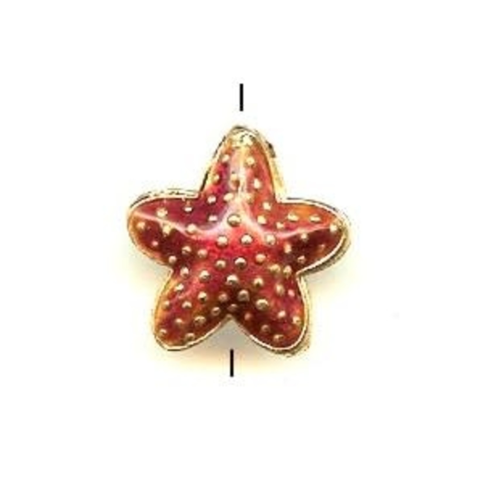 Cloisonne Starfish Bead - Rust