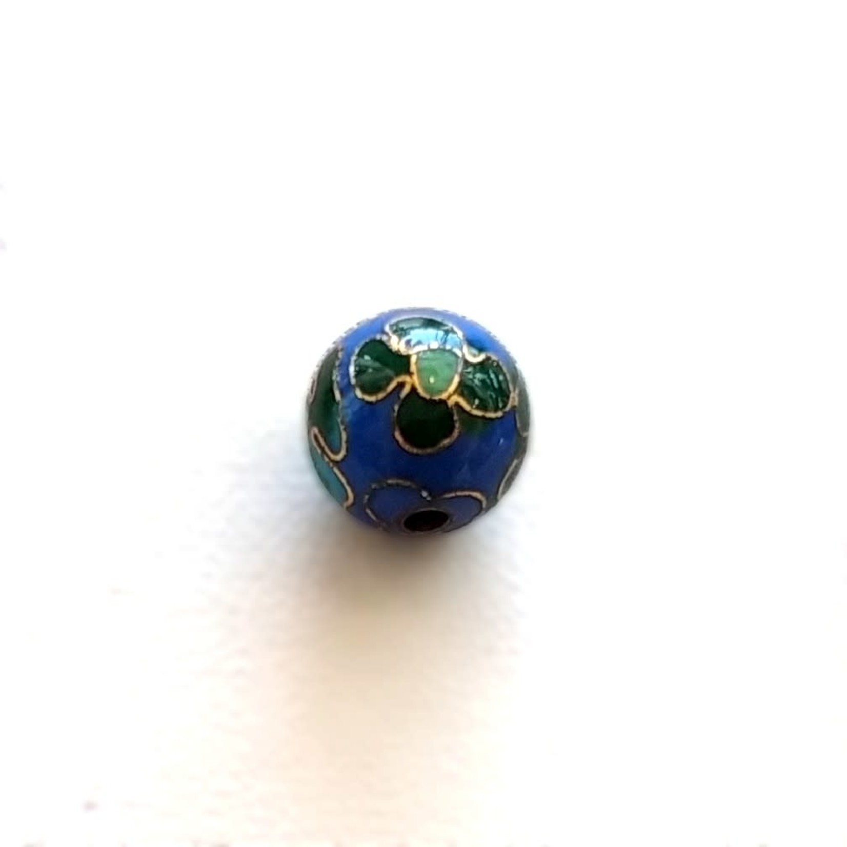 Cloisonne Round 10mm Bead - Blue & Green