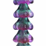 Glass Bell Flower Rainbow Fuchsia Bead