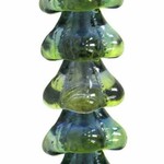 Glass Bell Flower Olive Capri Bead