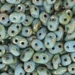 Matubo SuperDuo Beads Turquoise Blue Picasso Beads - 22.5gm Tube