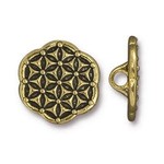 TierraCast Tierracast Antique Gold Plated Flower of Life Button