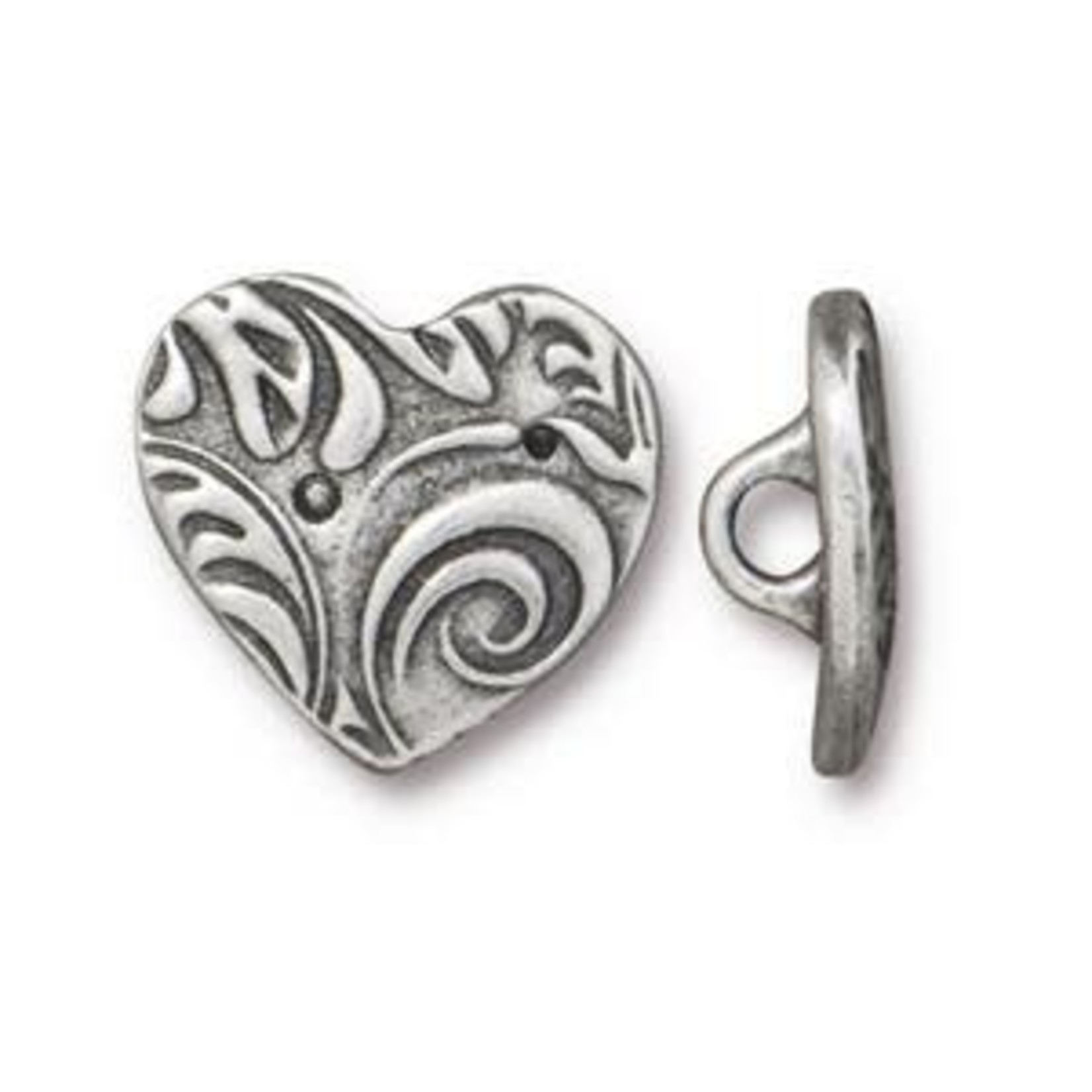 TierraCast Tierracast Antique Pewter Amor Heart Button