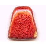 Glazed Clay Bead Trapezoid 28x30mm Red