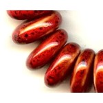 Glazed Clay Bead 20x5mm Disk Red