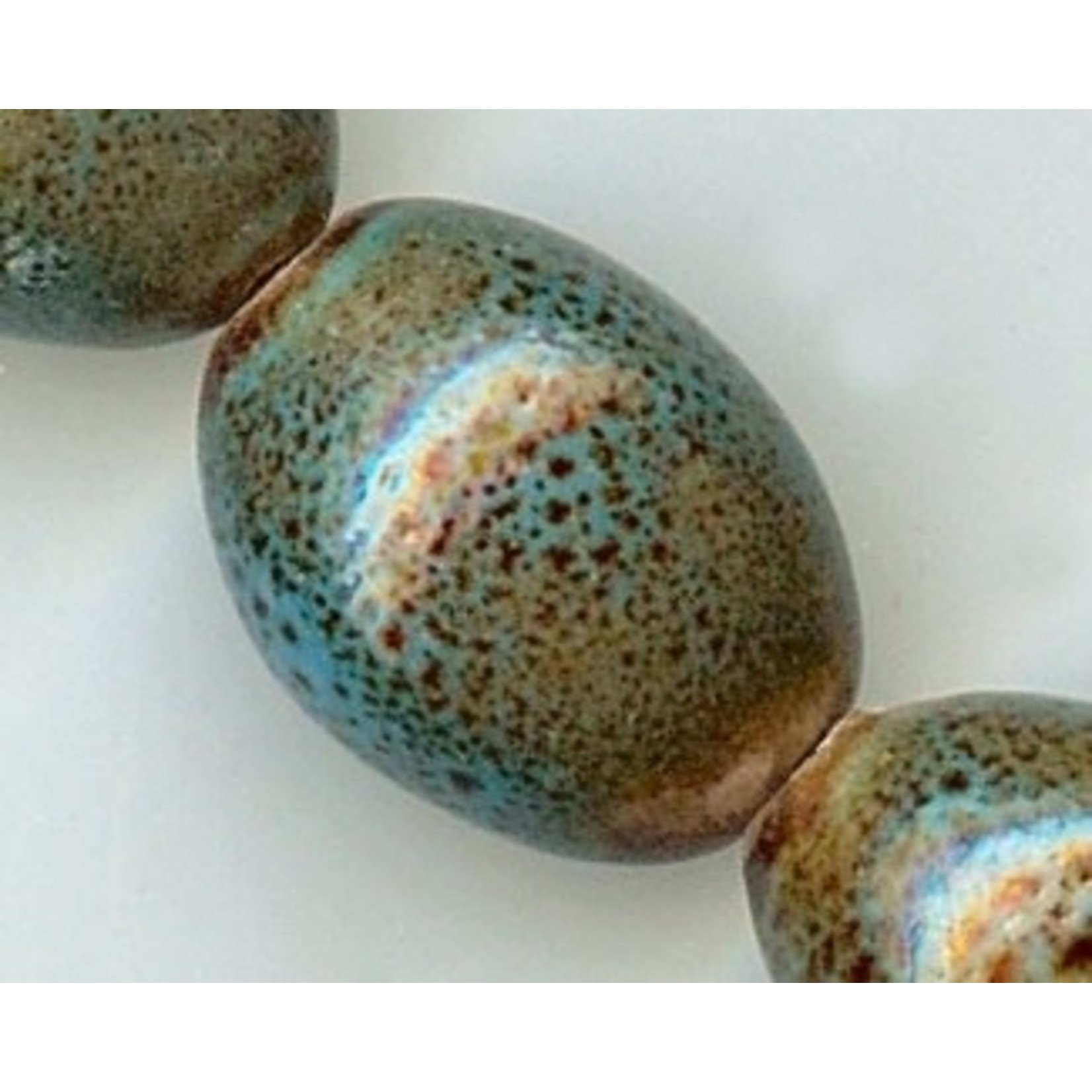 Glazed Clay Bead 20x15mmOval Turquoise