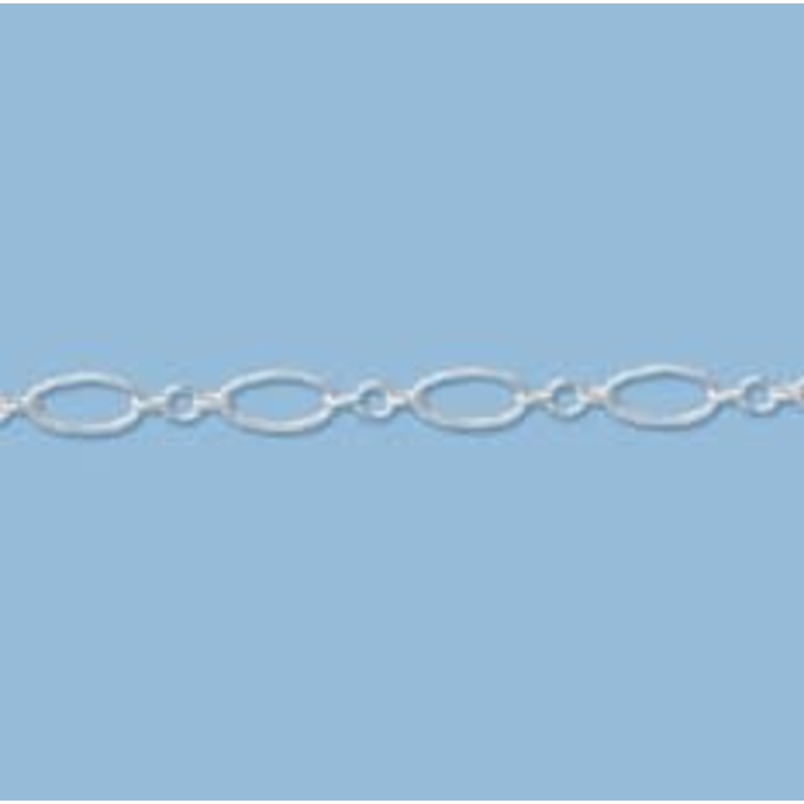 Sterling Silver Long & Short Oval Chain 7.5x3.5mm - 1"