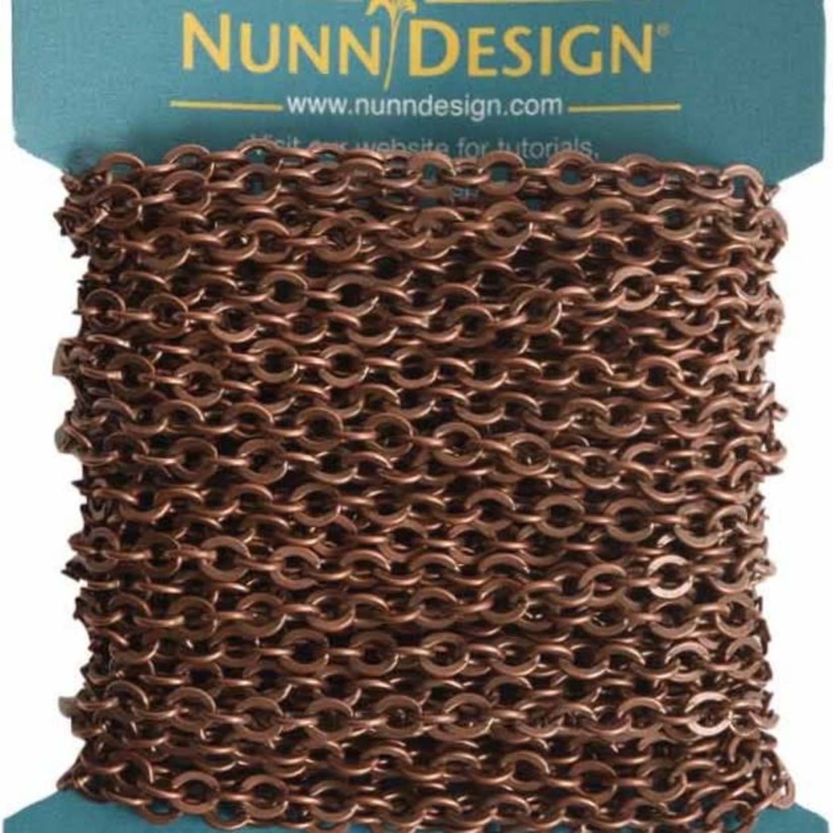 Nunn Design Small Hammered Flat Cable Chain - Antique Copper Plated