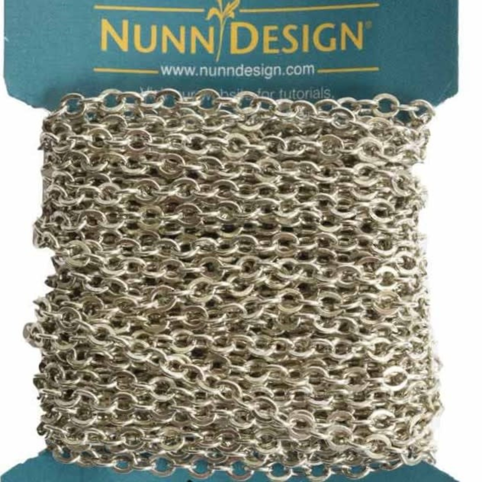 Nunn Design Small Hammered Flat Cable Chain - Antique Silver Plated
