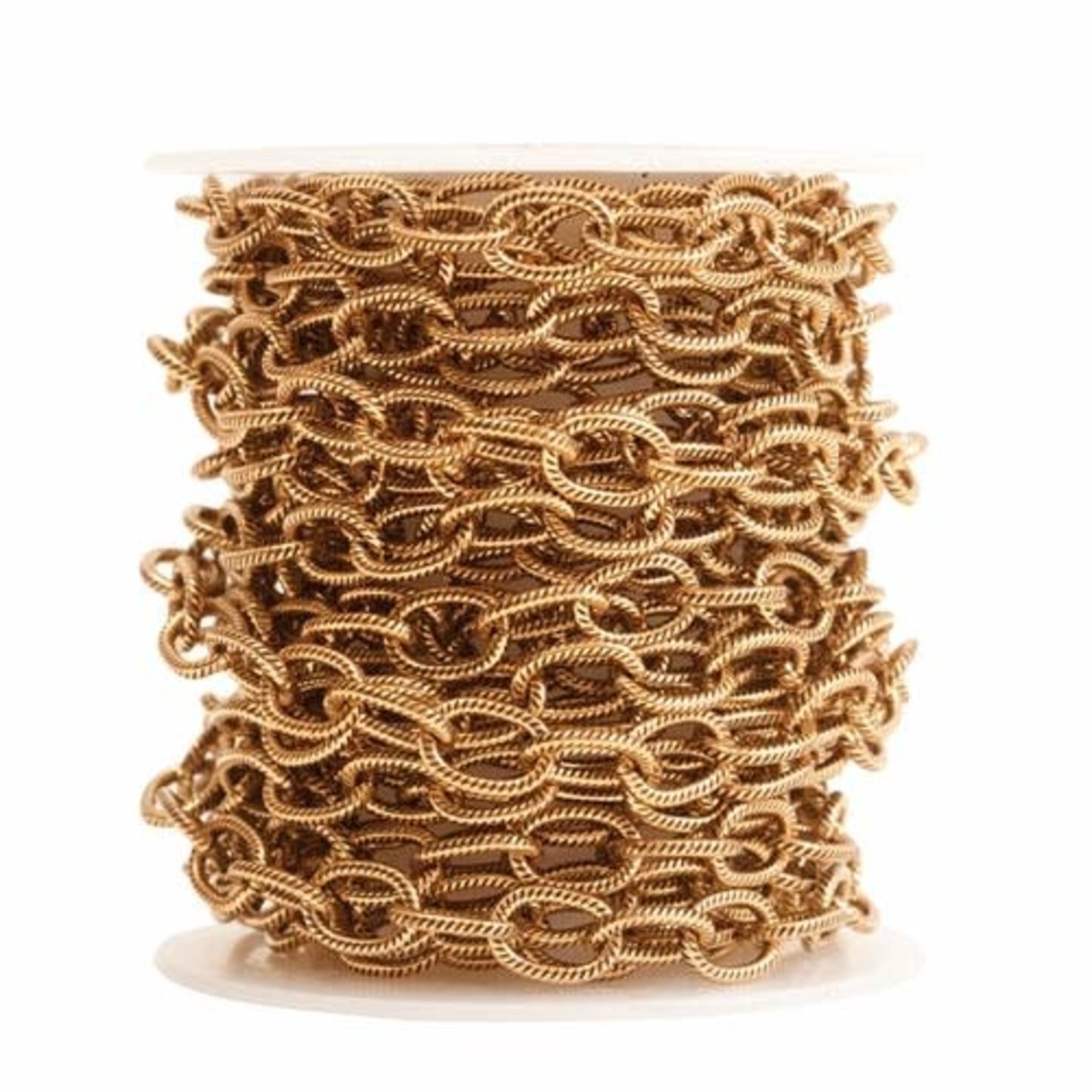 Nunn Design Large Textured Cable Chain - Antique Gold Plated
