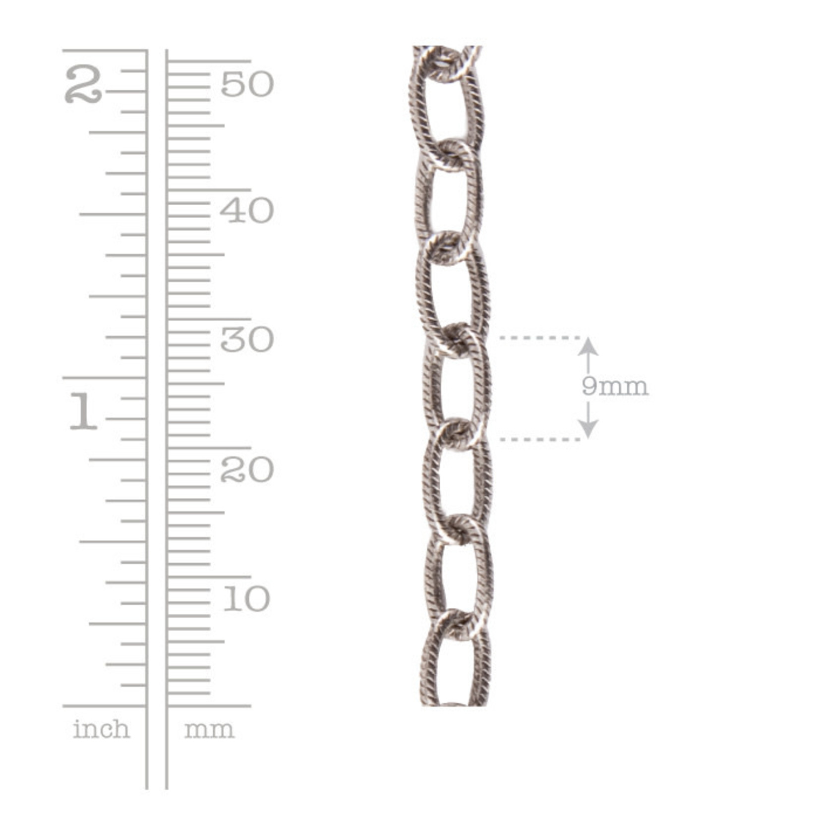 Nunn Design Large Textured Cable Chain - Antique Silver Plated