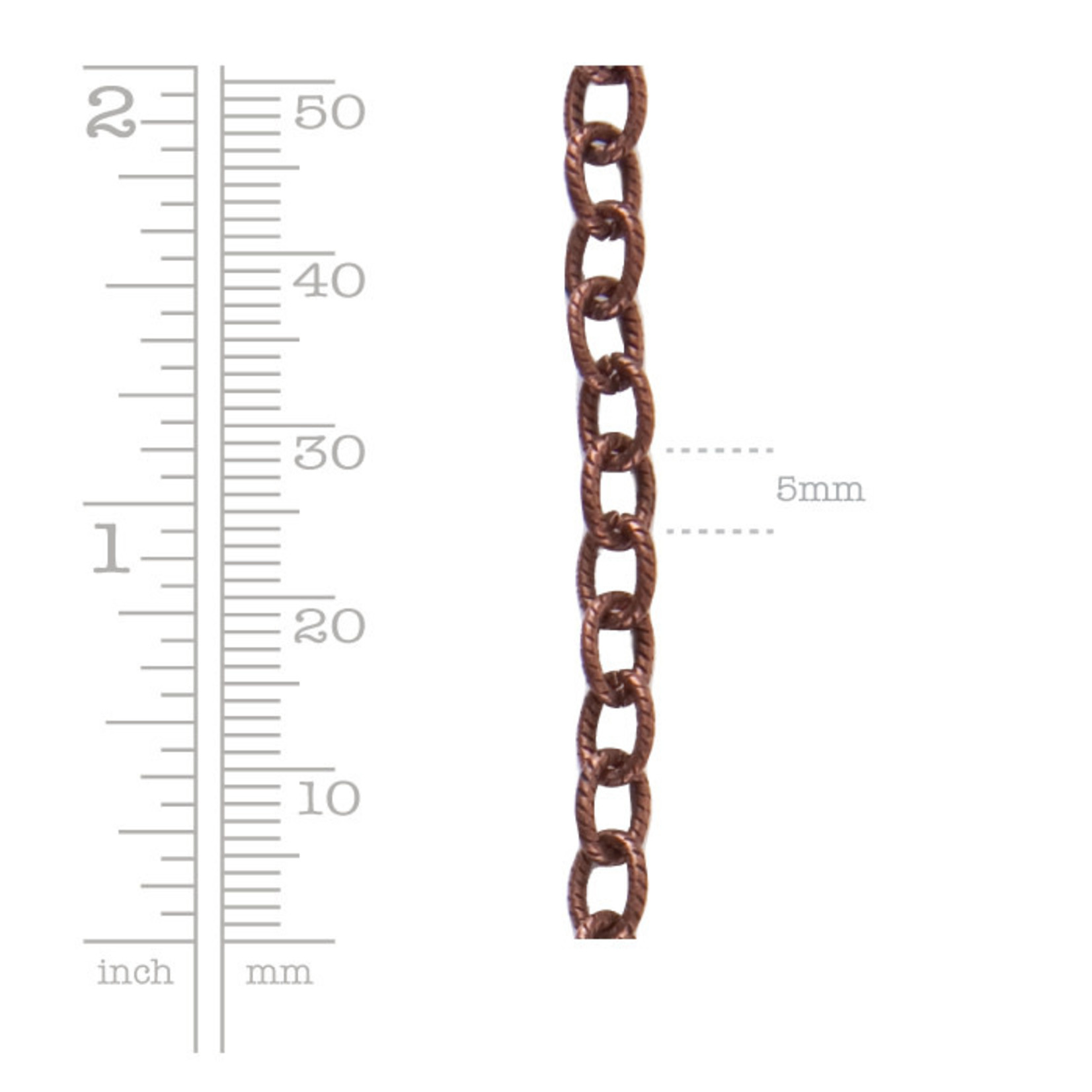 Nunn Design Small Textured Cable Chain - Antique Copper Plated