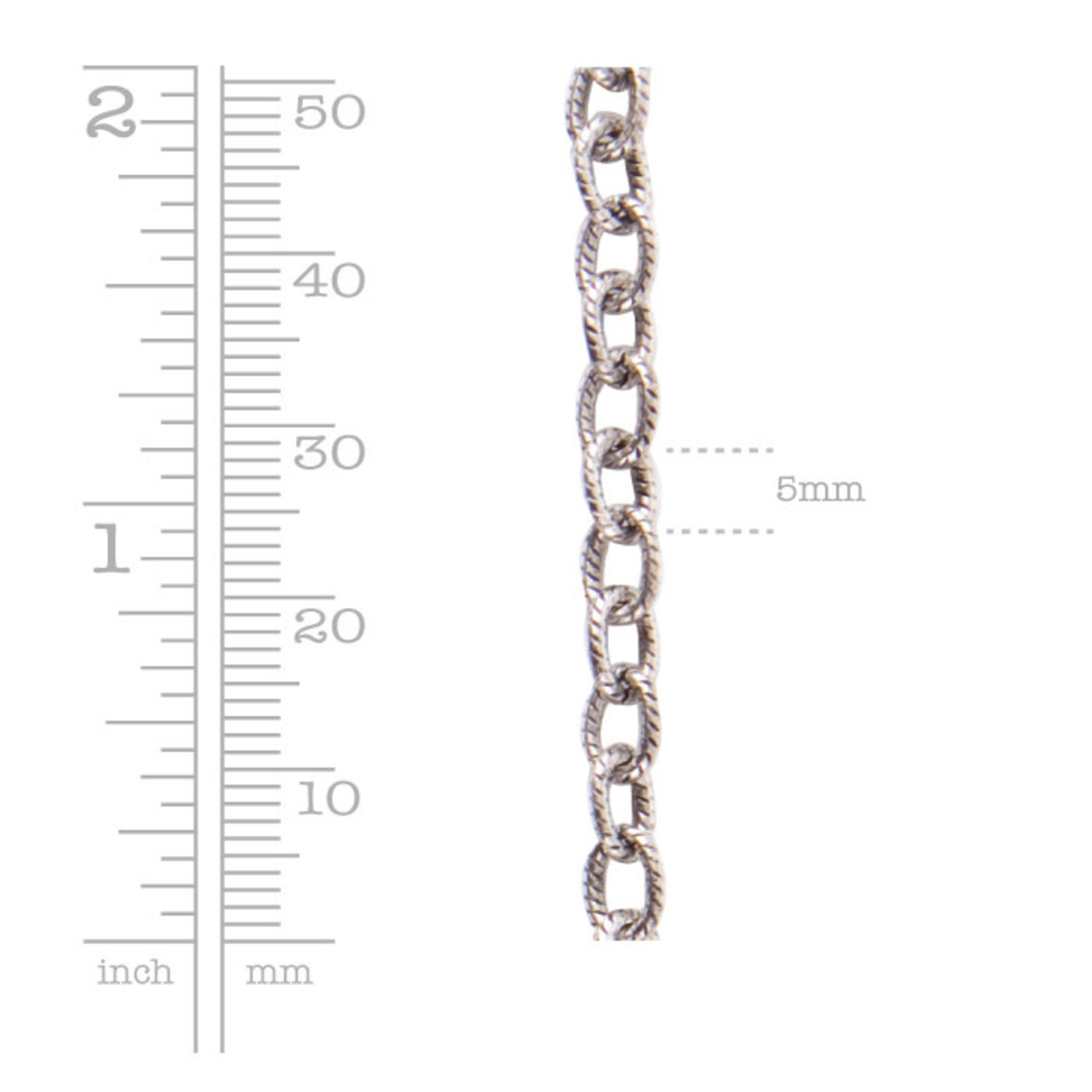 Nunn Design Small Textured Cable Chain - Antique Silver Plated