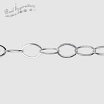 Flat Oval Cable Chain 12x9mm - Silver Plated
