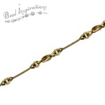 Twisted Bar w/5mm Twisted Bead Chain - Antique Brass Plated