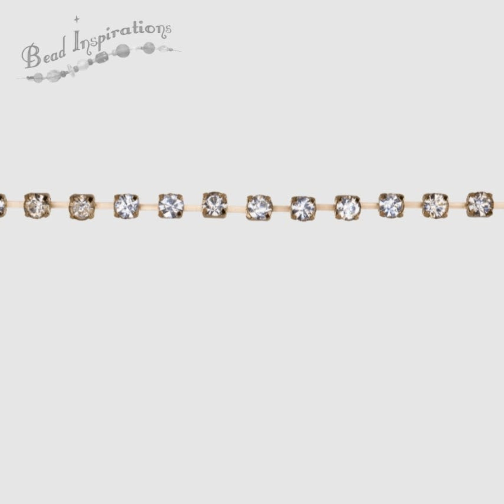 Rhinestone Cup Chain 4mm Gold Plated - Bead Inspirations