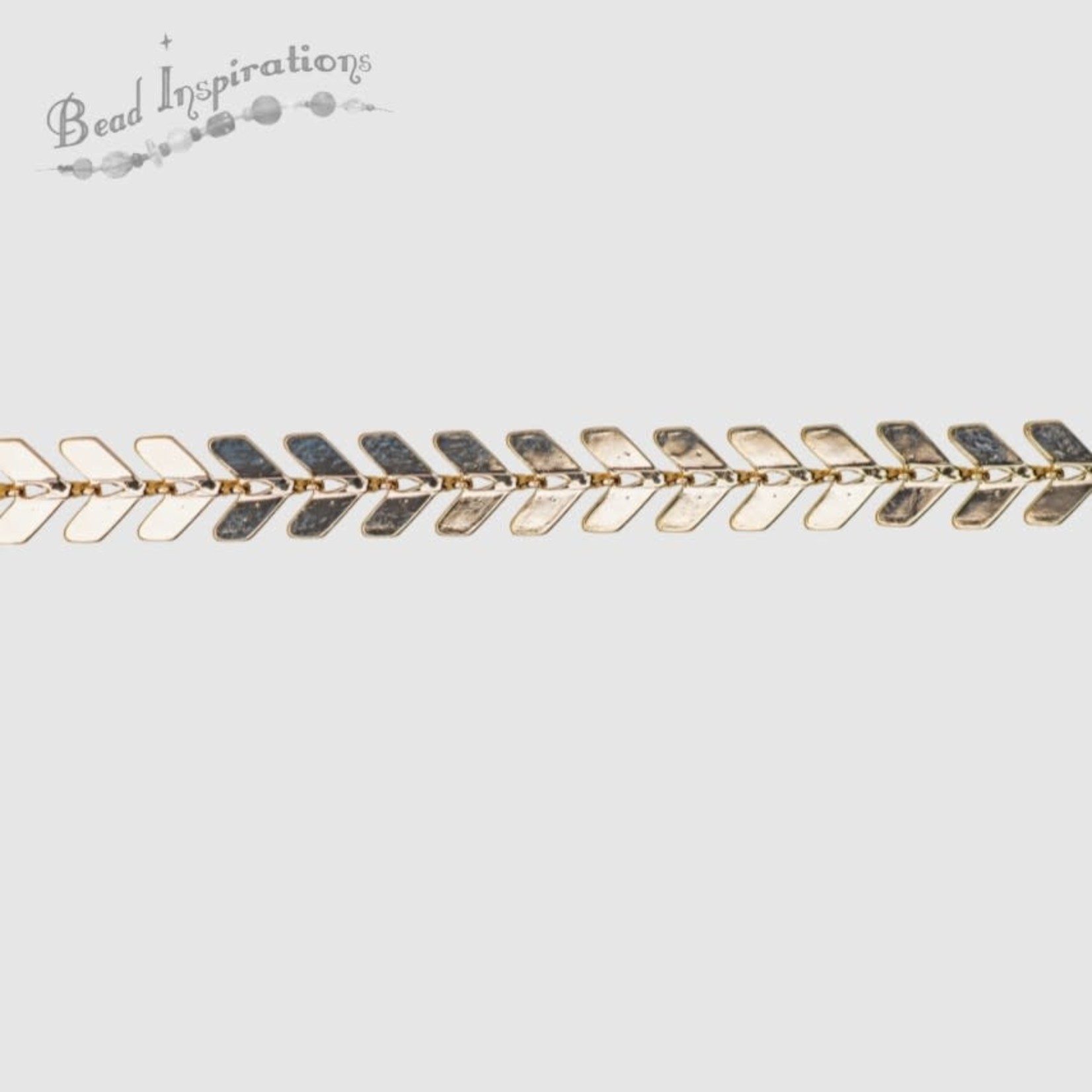 Flat Chevron Link Chain - 6.5mm - Gold Plated