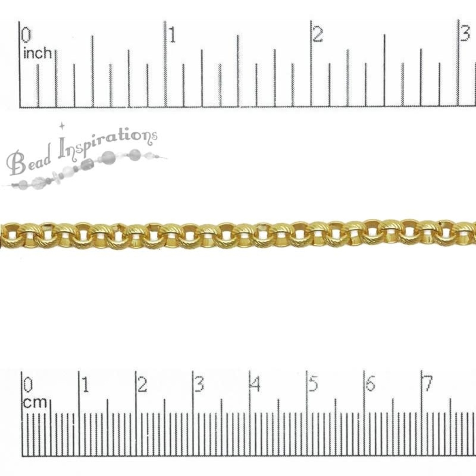 Textured Rolo Chain 5mm - Gold Plated