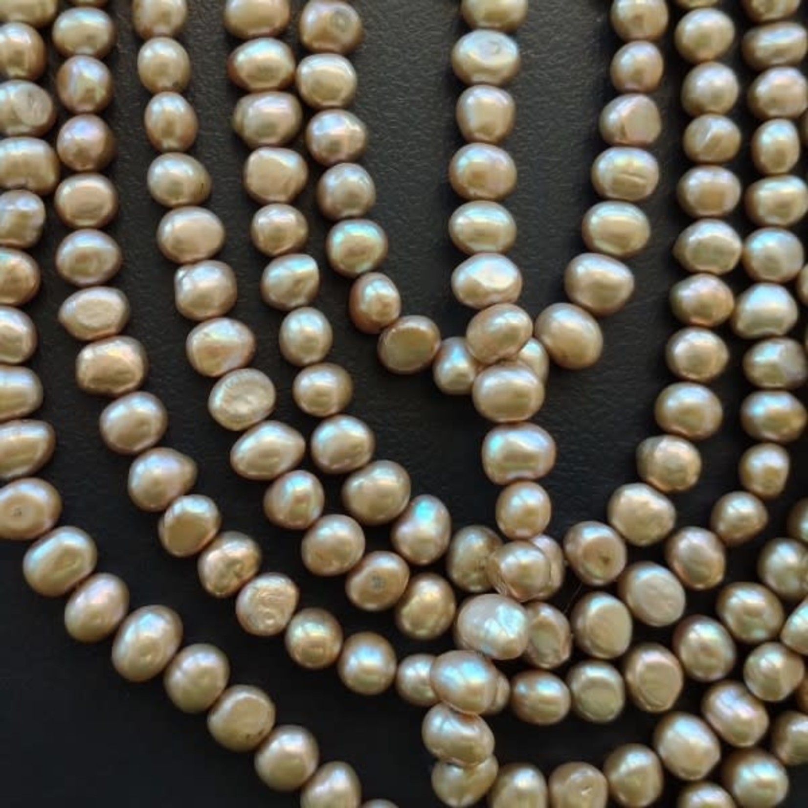 Freshwater Pearl strand -  Round 5-6mm Sage