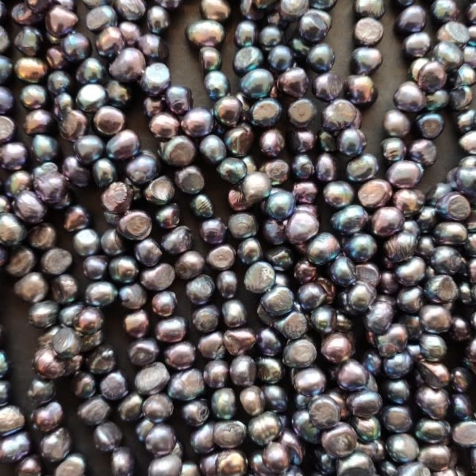 Freshwater Pearl strand -  5-6mm Peacock