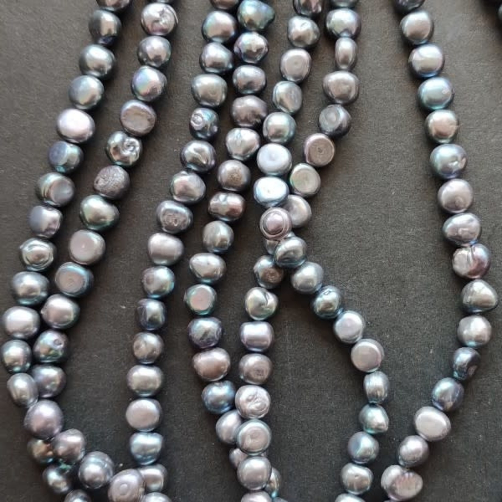 Freshwater Pearl strand -  4mm Peacock