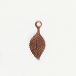Vintaj Vintaj Artisan Copper  23x9mm Spring Green Leaf