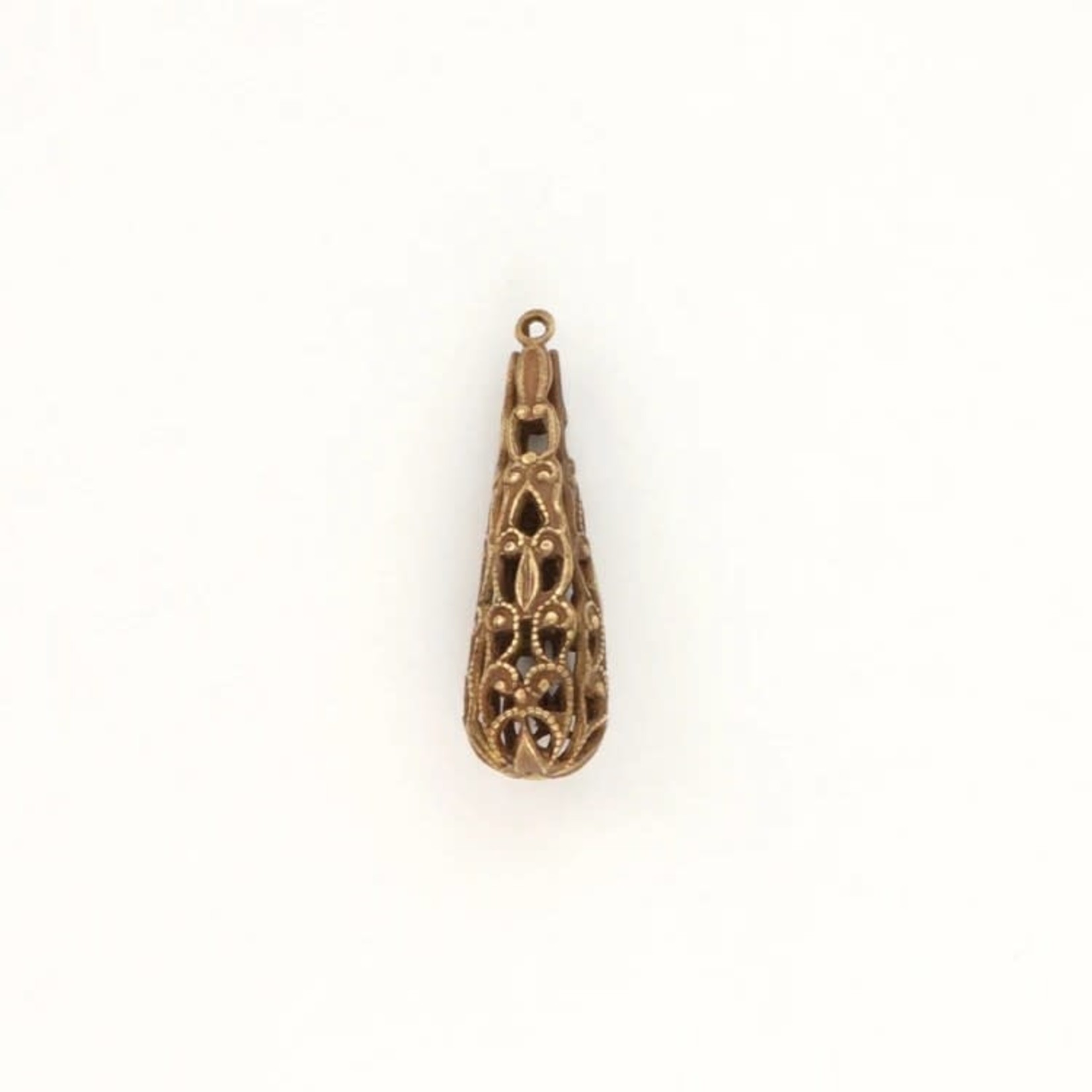 Vintaj Vintaj Brass Filigree Droplet Full Size