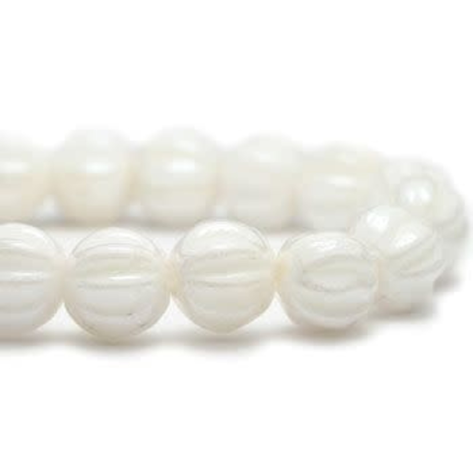 Czech Glass Melon Round 4mm White Luster Bead Strand