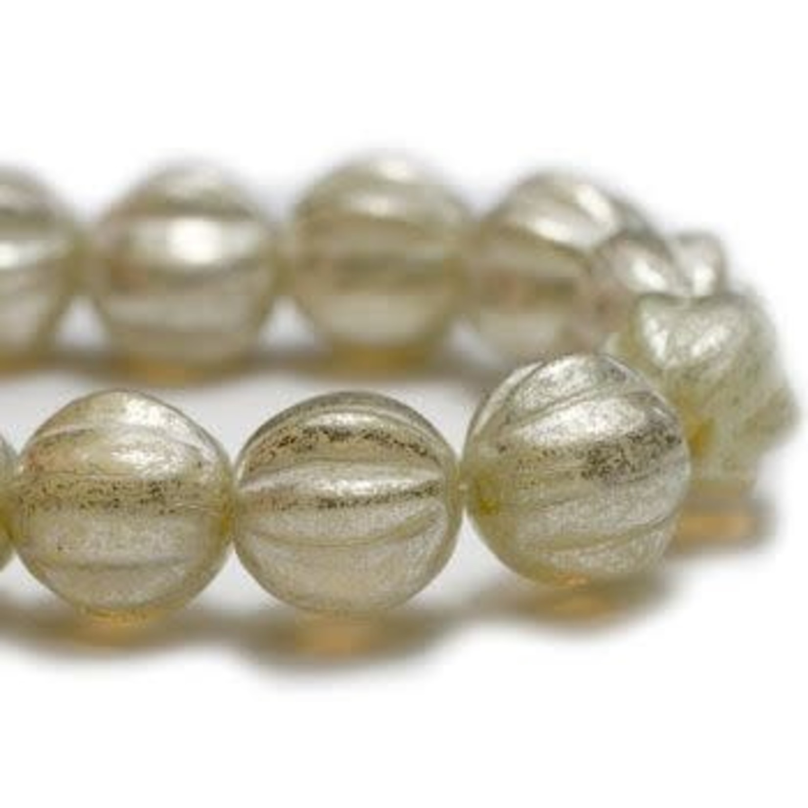 Czech Glass Melon 6mm Pearl Gold Bead Strand