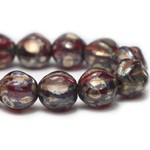 Czech Glass Melon 6mm Red Picasso Bead Strand