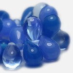 Czech Glass Drop 6X9mm Blue Cornflower Sapphire Bead Strand