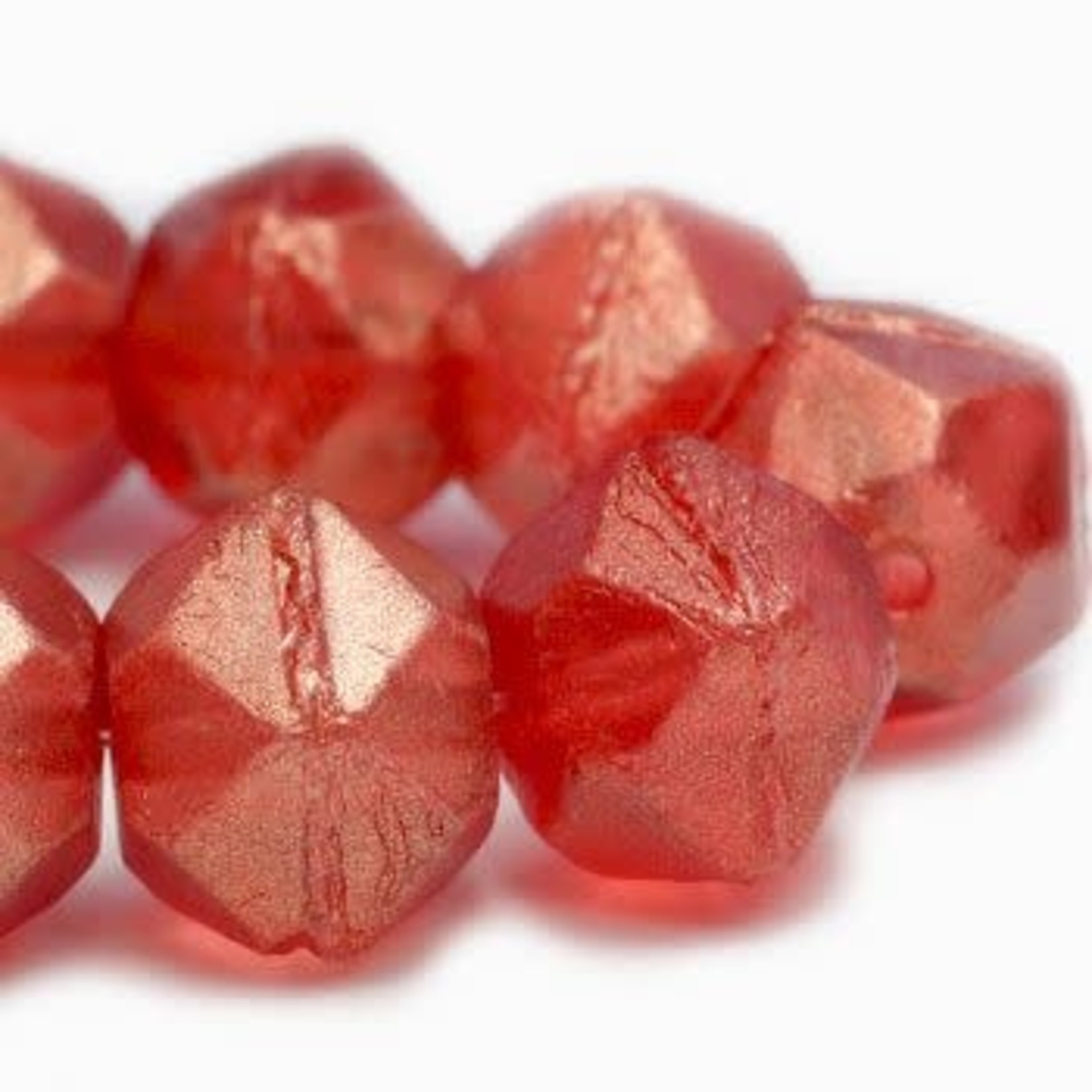 Czech Glass Peach Faceted Round Bead Strand