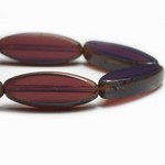 Czech Glass Mini Spindle 6x16mm Purple Opal Bead Strand