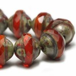 Czech Glass Saturn 8X10 Orange Bead Strand